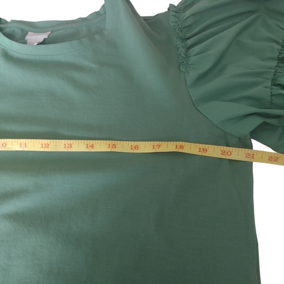 Chico's green blouse with wide sleeves in size 2 (us size L) - Picture 3 of 7